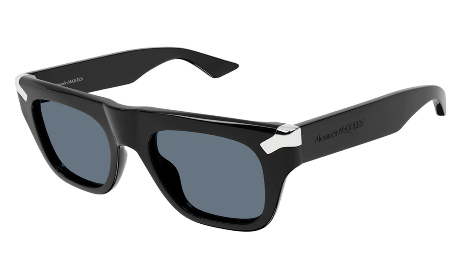 Occhiali da sole uomo Luxury Alexander Mcqueen AM0441S black blue (002) nuova collezione