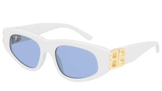 Occhiali da sole donna Luxury Balenciaga BB0095S white gold light blue (004) nuova collezione