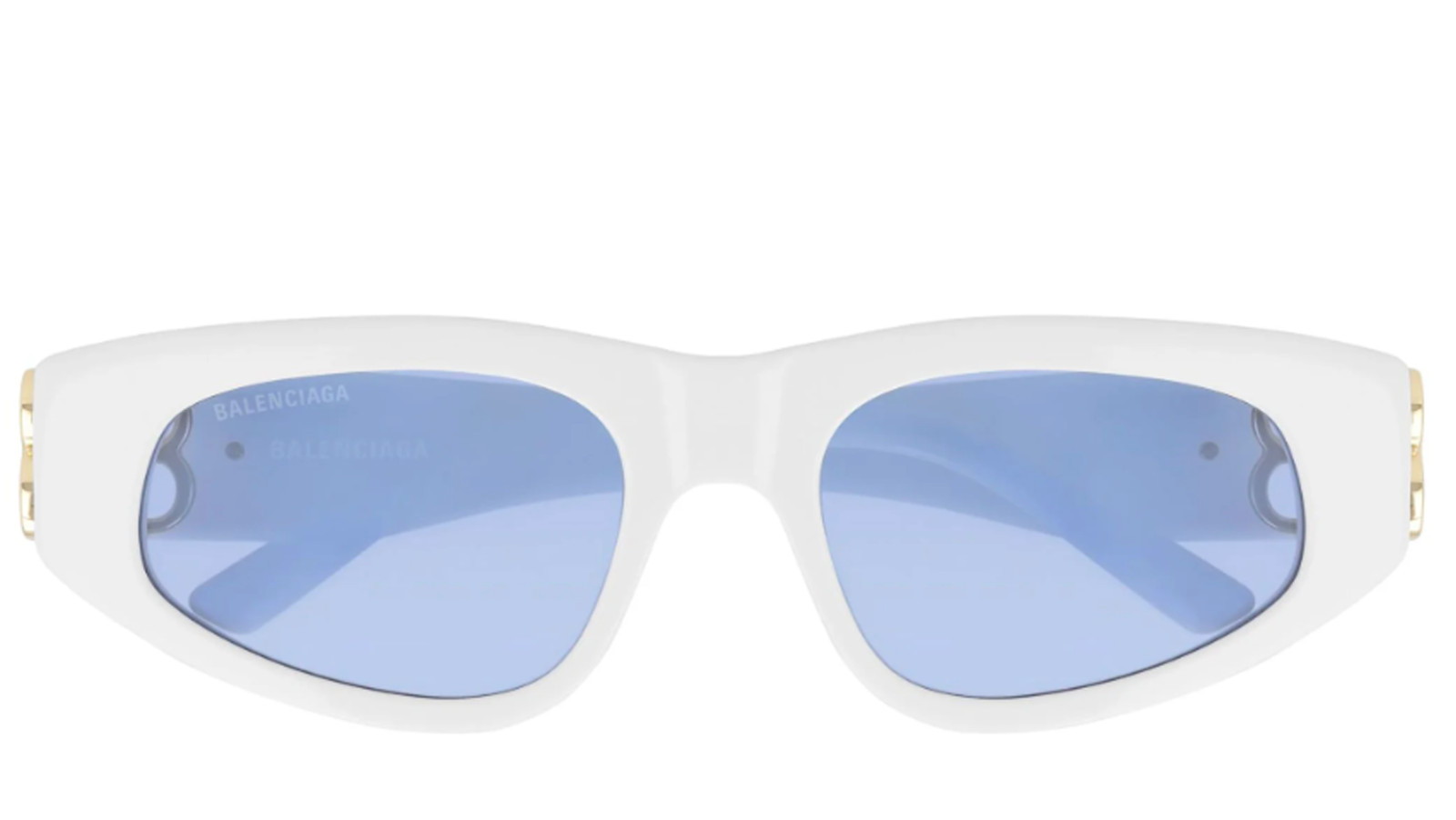 Luxury women s sunglasses Balenciaga BB0095S white gold light blue (004) new collection