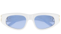 Luxury women s sunglasses Balenciaga BB0095S white gold light blue (004) new collection