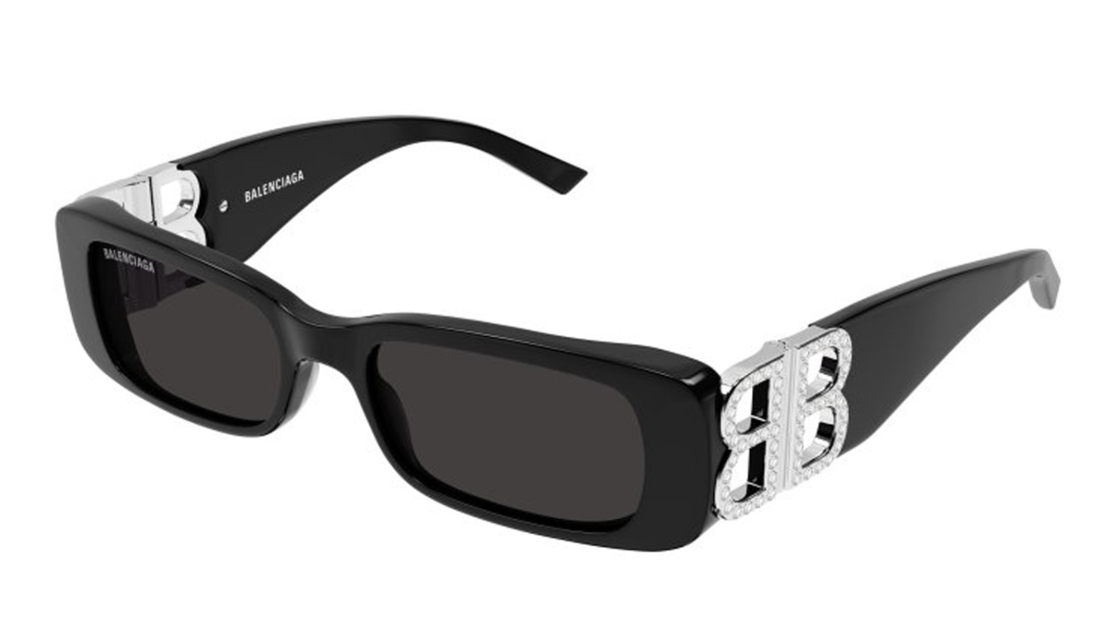 Luxury women s sunglasses Balenciaga BB0096S Black Silver Grey (017) new collection