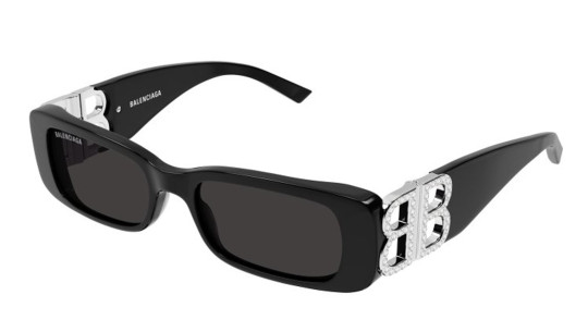 Luxury women s sunglasses Balenciaga BB0096S Black Silver Grey (017) new collection