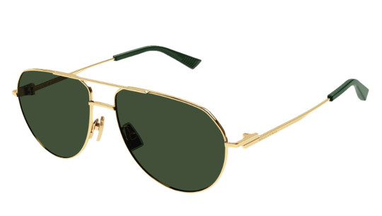 Occhiali sole uomo donna Luxury Bottega Veneta BV1302S gold green (003) nuova collezione