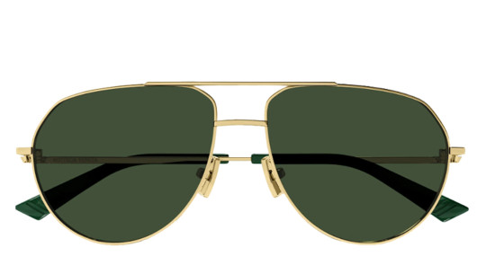 Occhiali sole uomo donna Luxury Bottega Veneta BV1302S gold green (003) nuova collezione