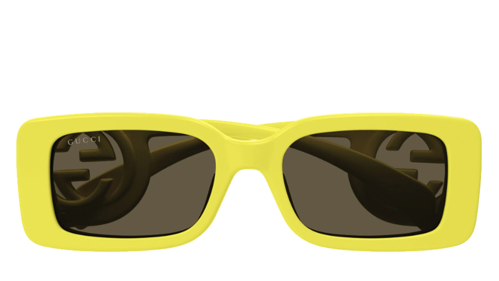 Luxury Gucci GG1325S yellow brown women's sunglasses (007) new collection