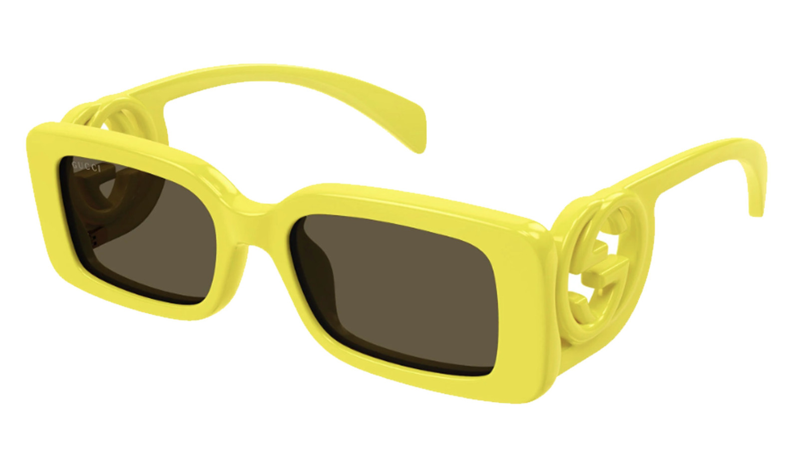 Luxury Gucci GG1325S yellow brown women's sunglasses (007) new collection