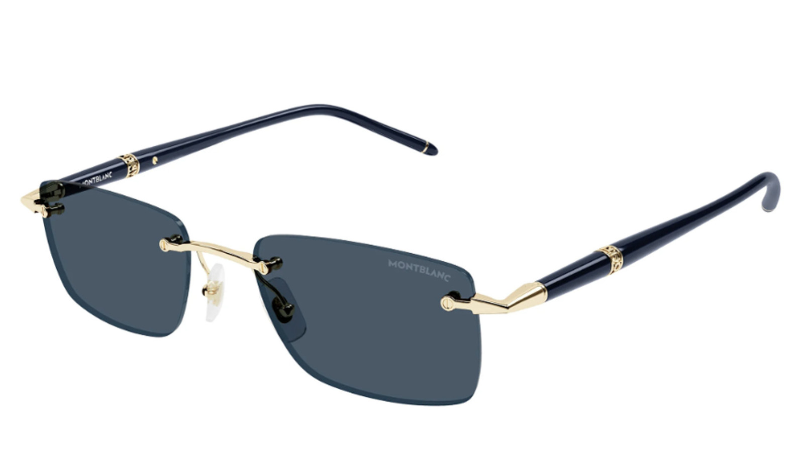 Occhiali da sole uomo Luxury Montblanc MB0344S 003 gold blue blue nuova collezione