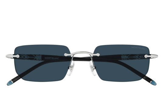 Occhiali da sole uomo Luxury Montblanc MB0348S 001 silver black blue nuova collezione