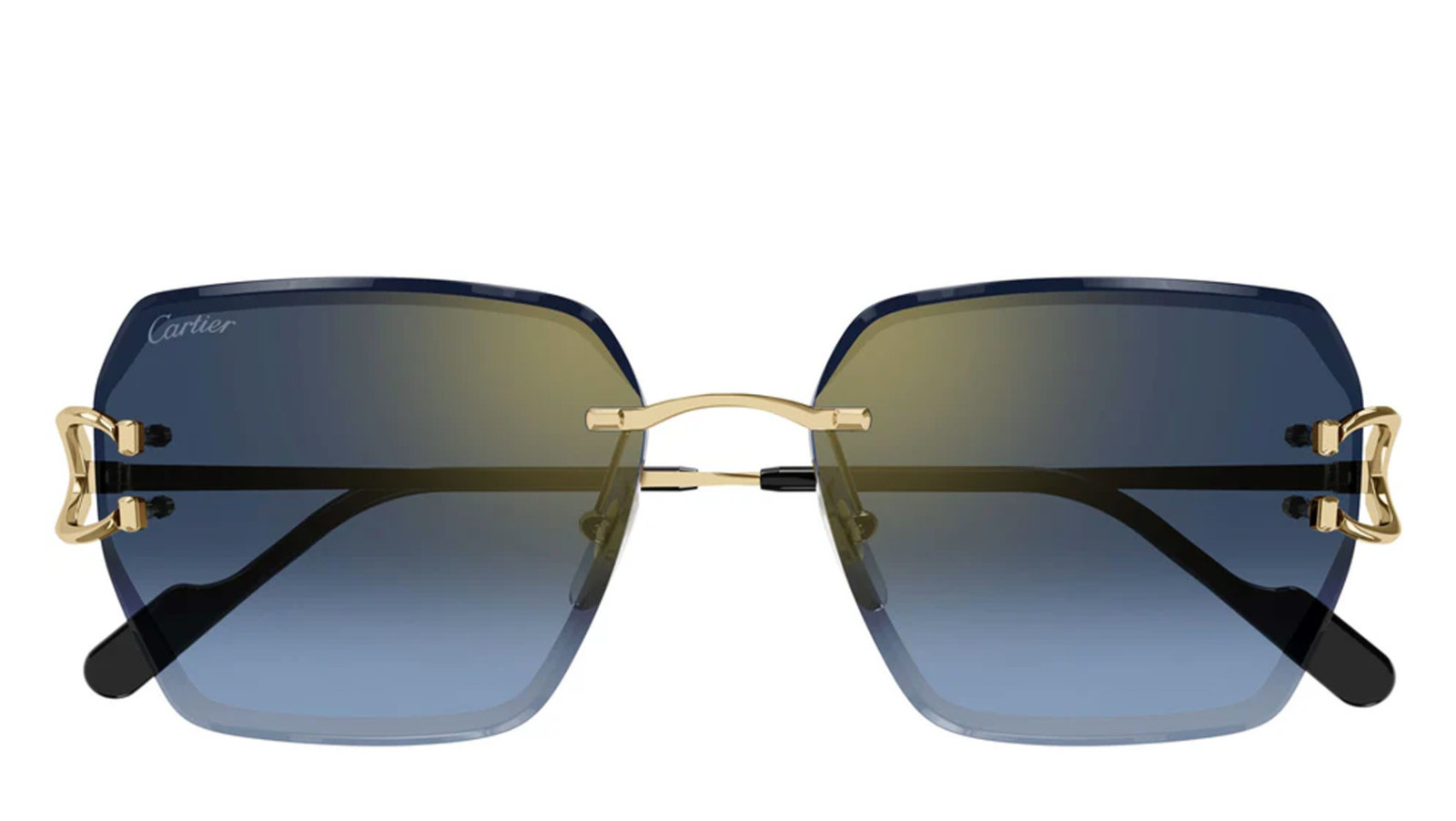 Occhiali da sole donna Luxury Cartier CT0466S 002 gold gold blue nuova collezione