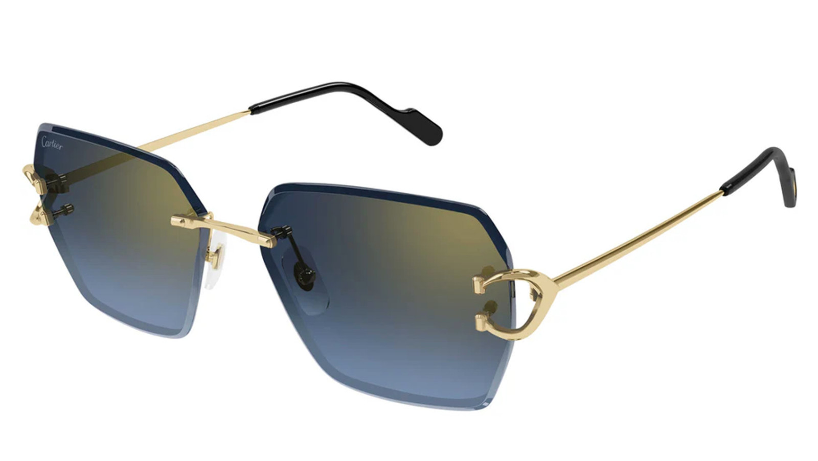 Occhiali da sole donna Luxury Cartier CT0466S 002 gold gold blue nuova collezione