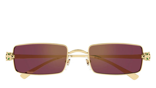 Occhiali da sole uomo donna Luxury Cartier CT0473S 002 gold gold red nuova collezione