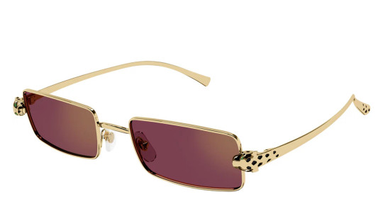 Occhiali da sole uomo donna Luxury Cartier CT0473S 002 gold gold red nuova collezione