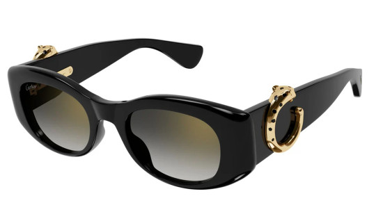 Luxury Cartier CT0472S 001 women's sunglasses black black grey new collection