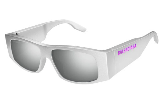 Occhiali sole uomo donna Luxury Balenciaga BB0100S 002 silver silver silver nuova collezione
