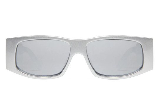 Occhiali sole uomo donna Luxury Balenciaga BB0100S 002 silver silver silver nuova collezione