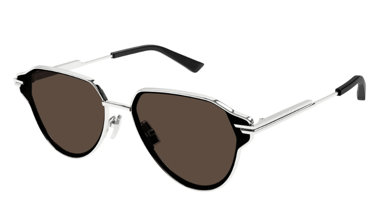 Occhiali da sole uomo donna Luxury Bottega Veneta BV1271S 004 silver silver brown nuova collezione