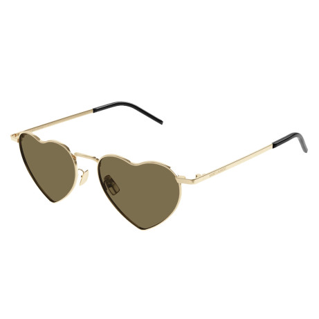 Occhiali sole uomo donna Luxury Saint Laurent SL 301 LOULOU 015 gold gold brown nuova collezione 2