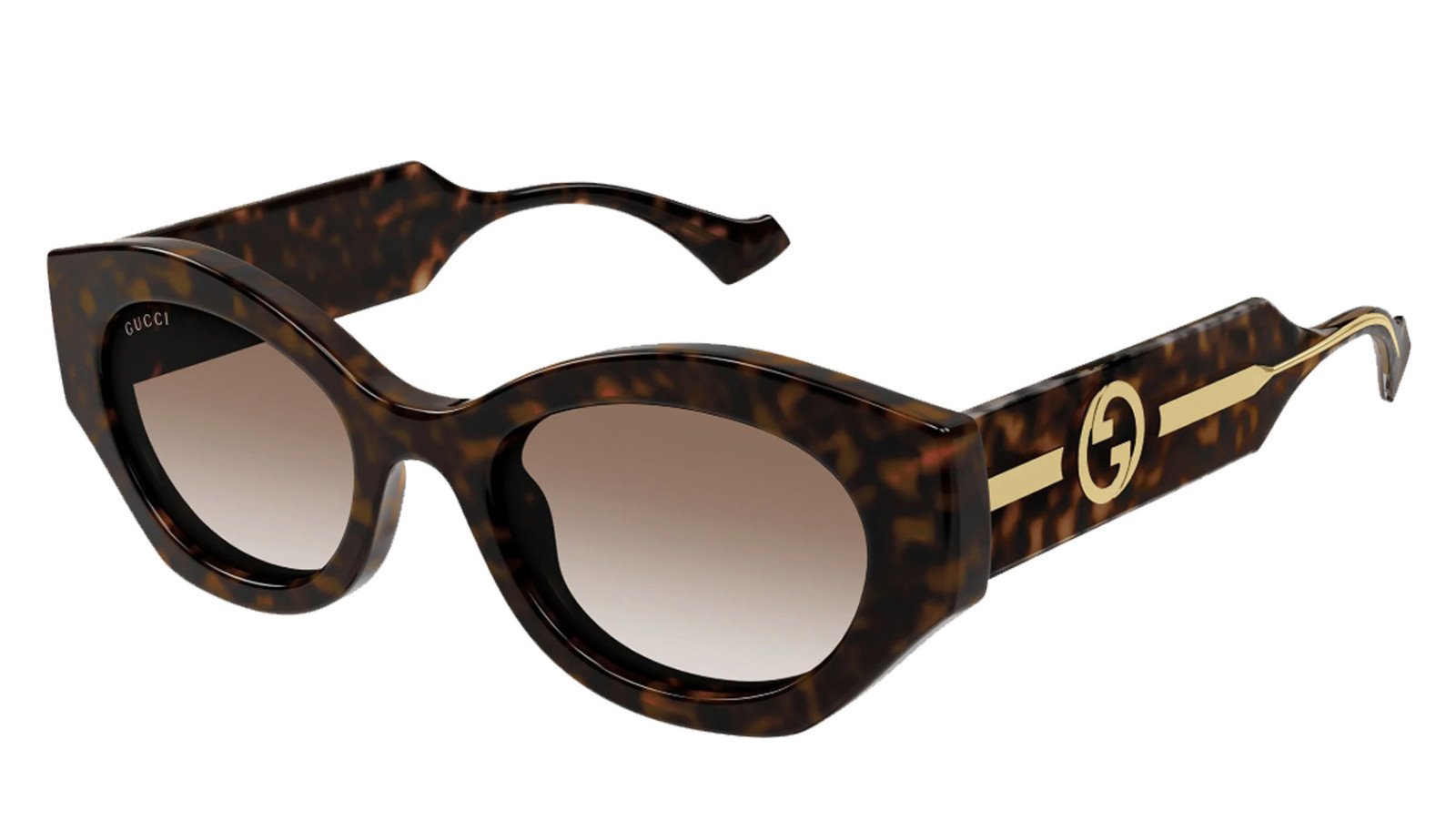Luxury Gucci GG1553S 002 havana crystal brown women's sunglasses new collection