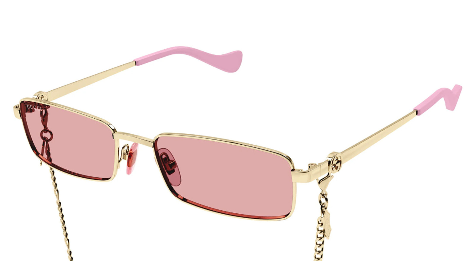 Luxury Gucci GG1600S 004 gold gold red women's sunglasses new collection