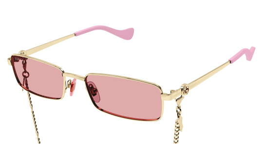 Luxury Gucci GG1600S 004 gold gold red women's sunglasses new collection