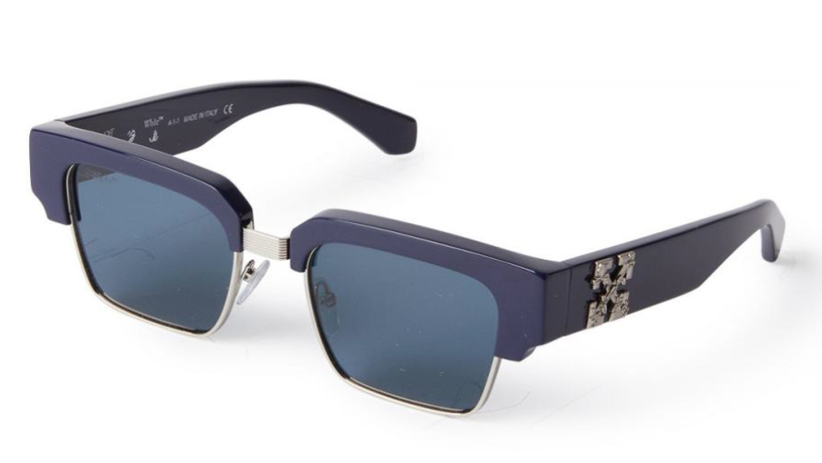 Occhiali sole uomo donna Luxury Off White OERI024 WASHINGTON 4645 navy  silver nuova collezione