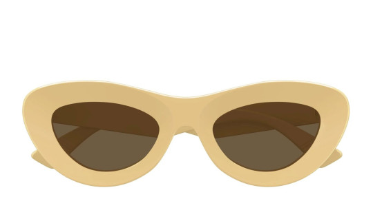 Luxury Bottega Veneta BV1325S 002 yellow yellow brown women's sunglasses new collection