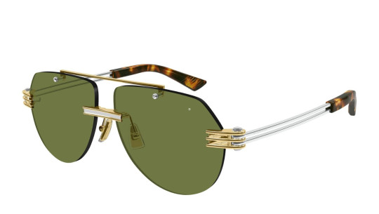 Occhiali sole uomo donna Luxury Bottega Veneta BV1342S 003 gold silver green nuova collezione