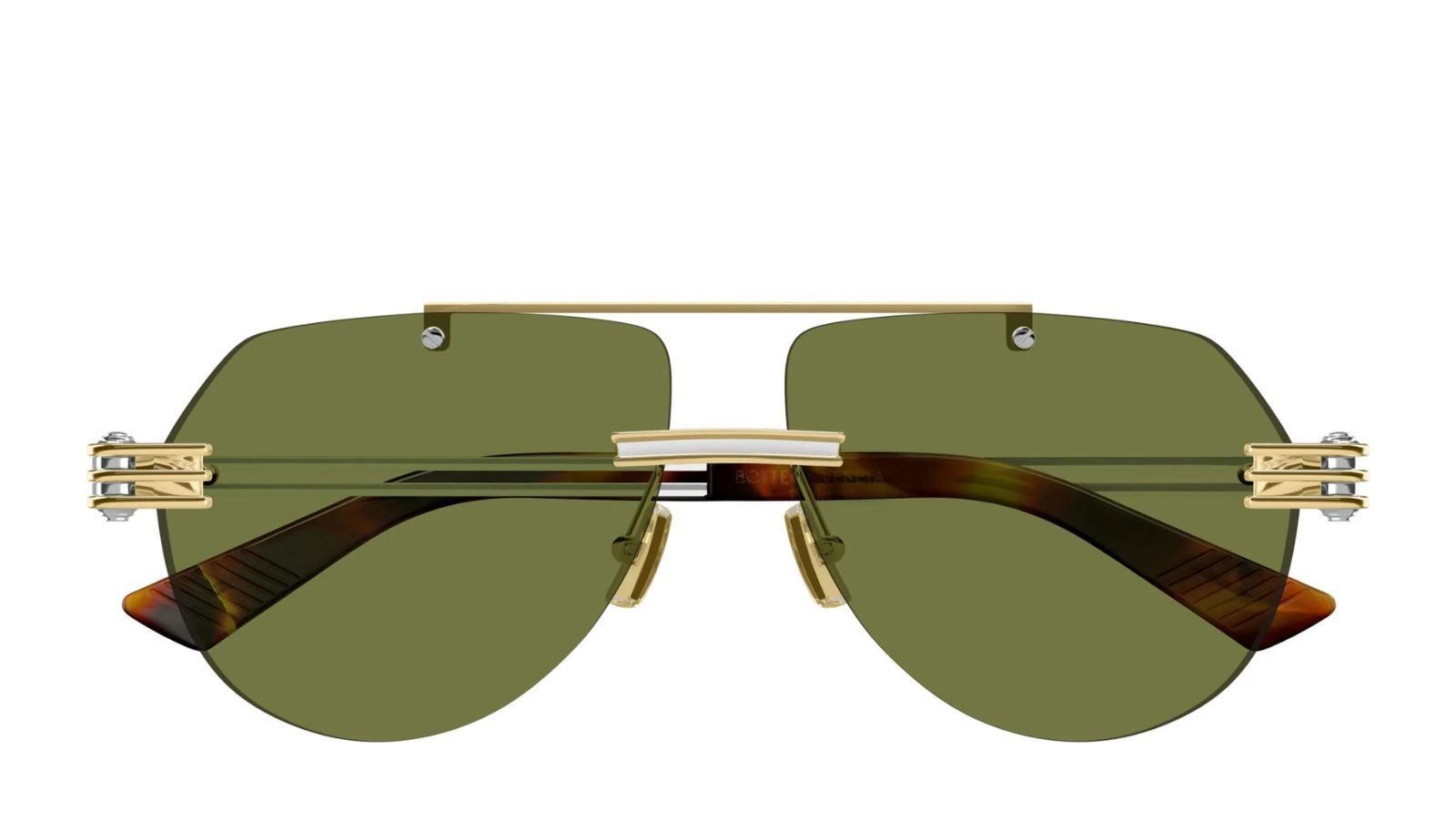 Occhiali sole uomo donna Luxury Bottega Veneta BV1342S 003 gold silver green nuova collezione