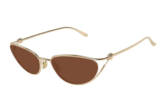 Luxury Bottega Veneta BV1330S 003 women's sunglasses gold gold brown new collection