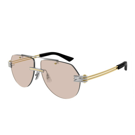 Occhiali da sole uomo donna Luxury Bottega Veneta BV1342S 002 silver gold brown nuova collezione 2