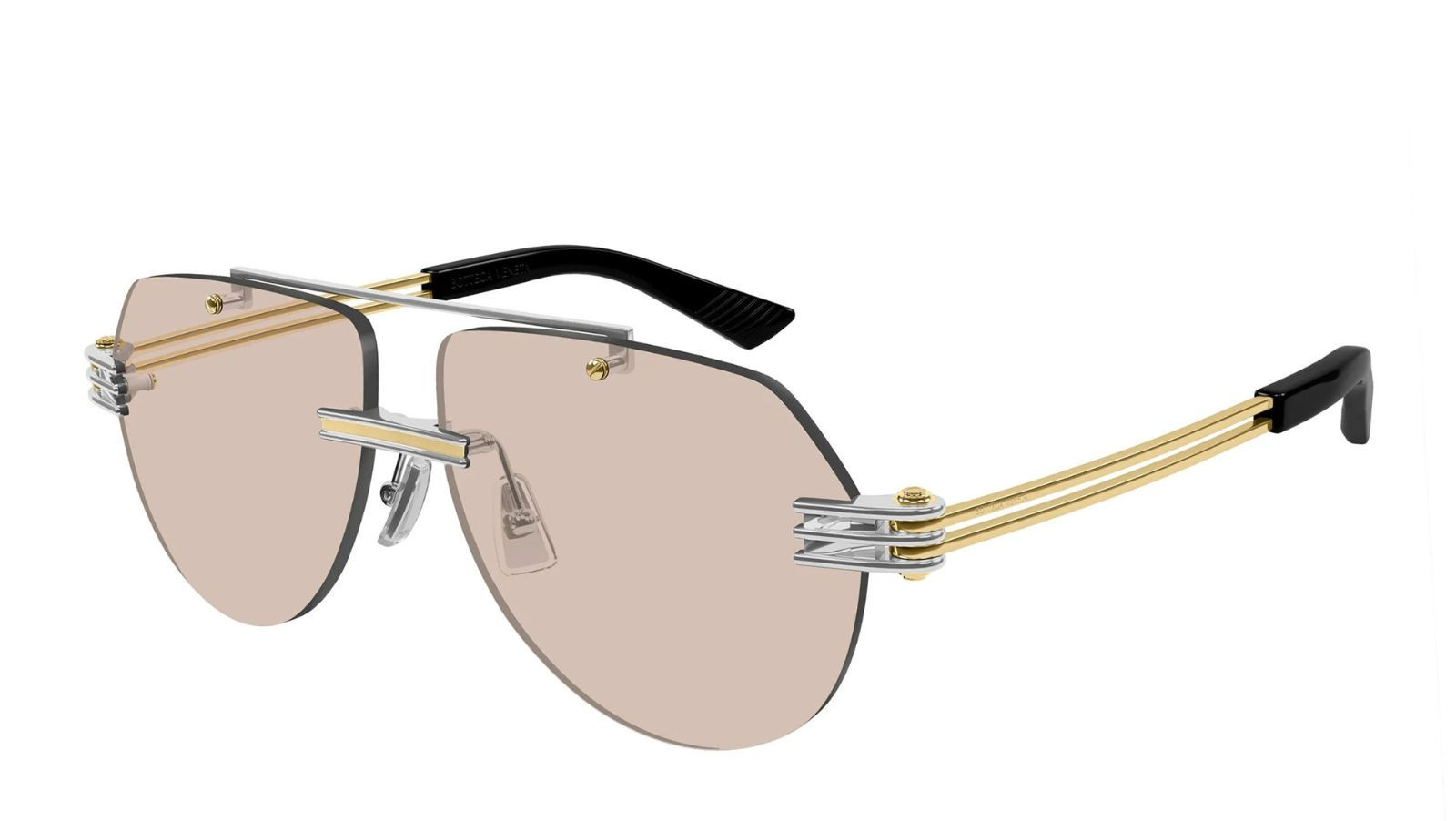 Occhiali sole uomo donna Luxury Bottega Veneta BV1342S 002 silver gold brown nuova collezione