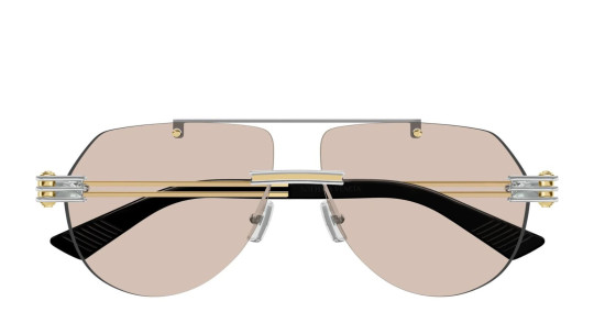 Occhiali da sole uomo donna Luxury Bottega Veneta BV1342S 002 silver gold brown nuova collezione Occhiali da sole uomo donna Luxury Bottega Veneta BV1342S 002 silver gold brown nuova collezione