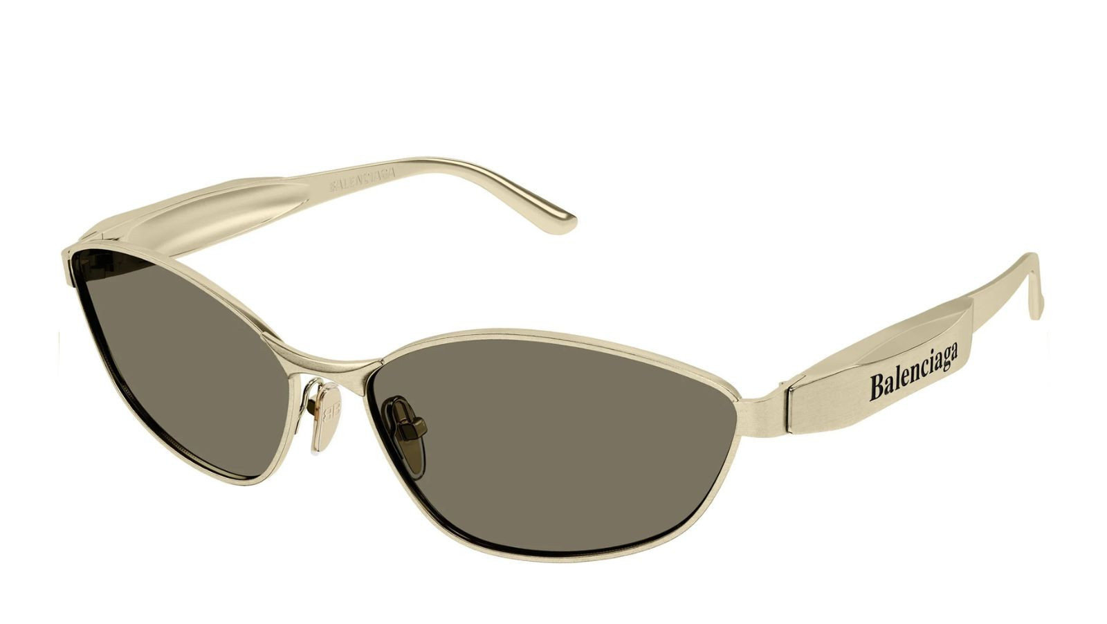 Luxury Balenciaga BB0356S 002 gold gold brown women's sunglasses new collection