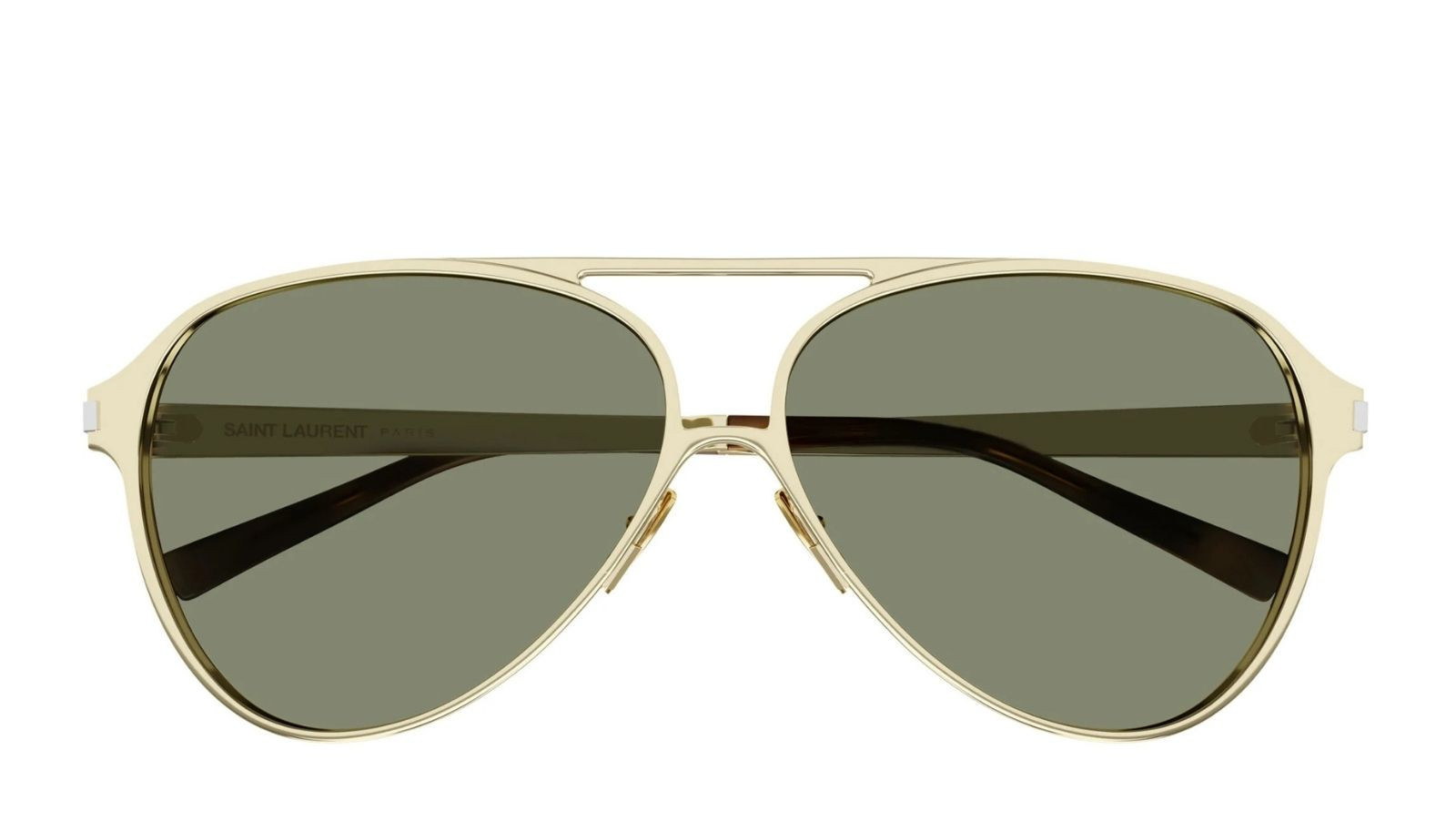 Occhiali sole uomo donna Luxury Saint Laurent SL 734 004 gold gold green nuova collezione
