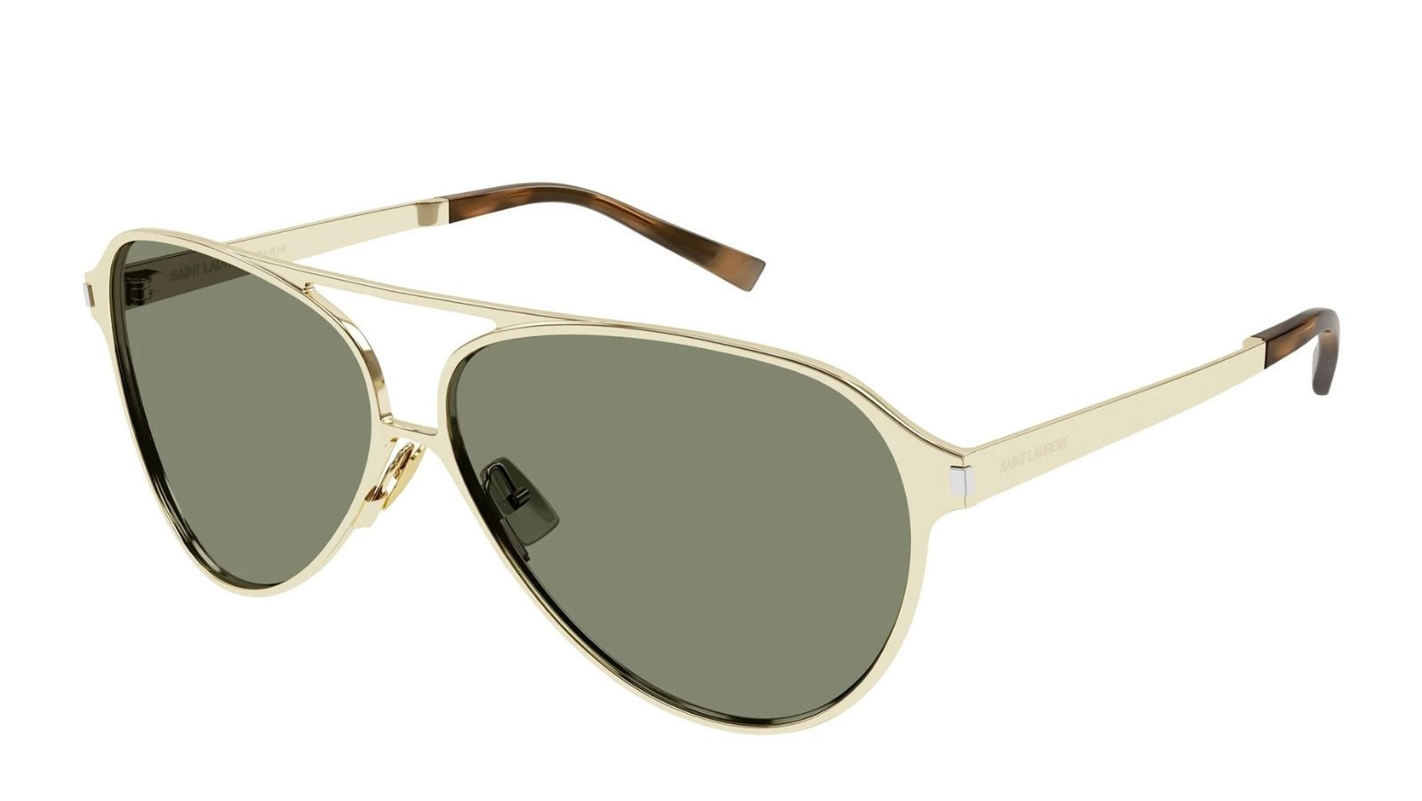 Occhiali sole uomo donna Luxury Saint Laurent SL 734 004 gold gold green nuova collezione