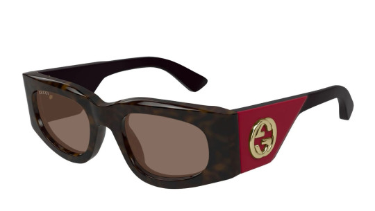 Luxury Gucci GG1664S 004 havana violet brown women's sunglasses new collection