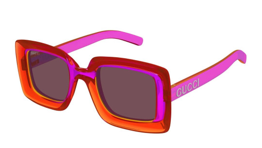 Luxury Gucci GG1718S 004 fuchsia fuchsia brown sunglasses for women new collection