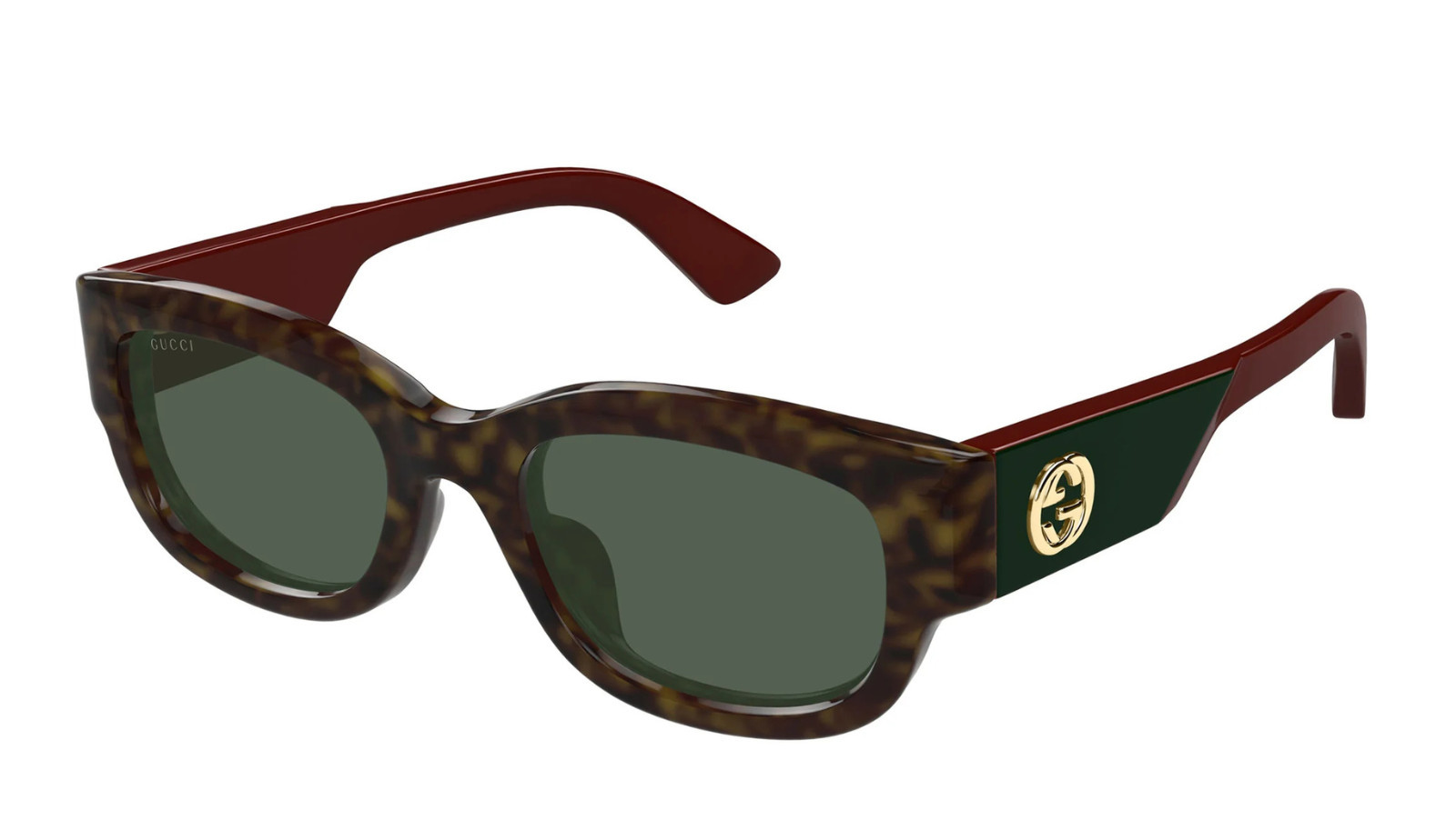 Luxury Gucci GG1667SK 002 havana red green women's sunglasses new collection