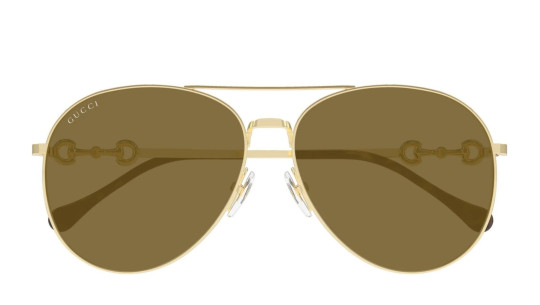 Luxury Gucci GG1698S 002 gold gold brown women's sunglasses new collection