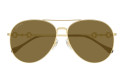 Luxury Gucci GG1698S 002 gold gold brown women's sunglasses new collection