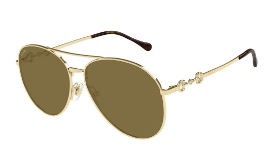 Luxury Gucci GG1698S 002 gold gold brown women's sunglasses new collection