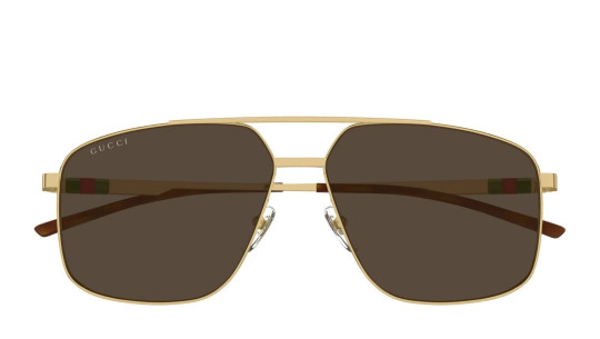 Occhiali da sole uomo Luxury Gucci GG1676S 002 gold gold brown nuova collezione