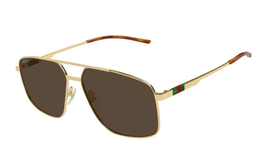 Occhiali da sole uomo Luxury Gucci GG1676S 002 gold gold brown nuova collezione