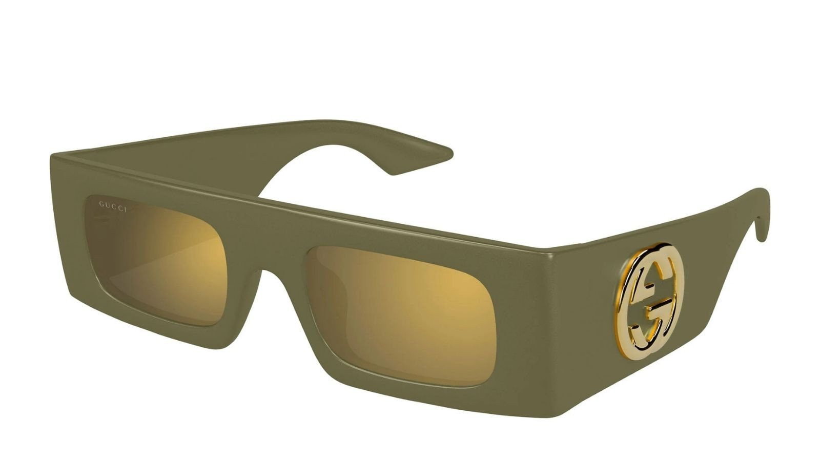 Men's Eyeglasses Women Gucci GG1646S 007 Green Green Brown Lu...