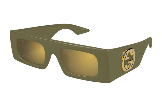 Men's Eyeglasses Women Gucci GG1646S 007 Green Green Brown Lu...