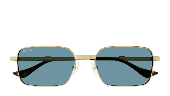 Occhiali da sole uomo Luxury Gucci GG1495S 003 gold gold blue nuova collezione