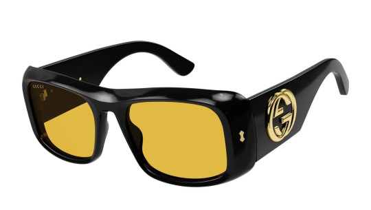 Occhiali da sole uomo Luxury Gucci GG1251S 001 black black yellow nuova collezione