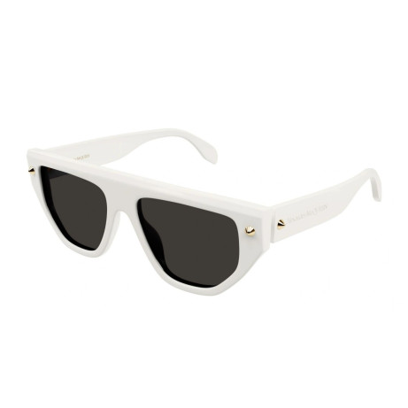 Occhiali da sole uomo donna Luxury Alexander Mcqueen AM0408S 003 white white grey nuova collezione 2