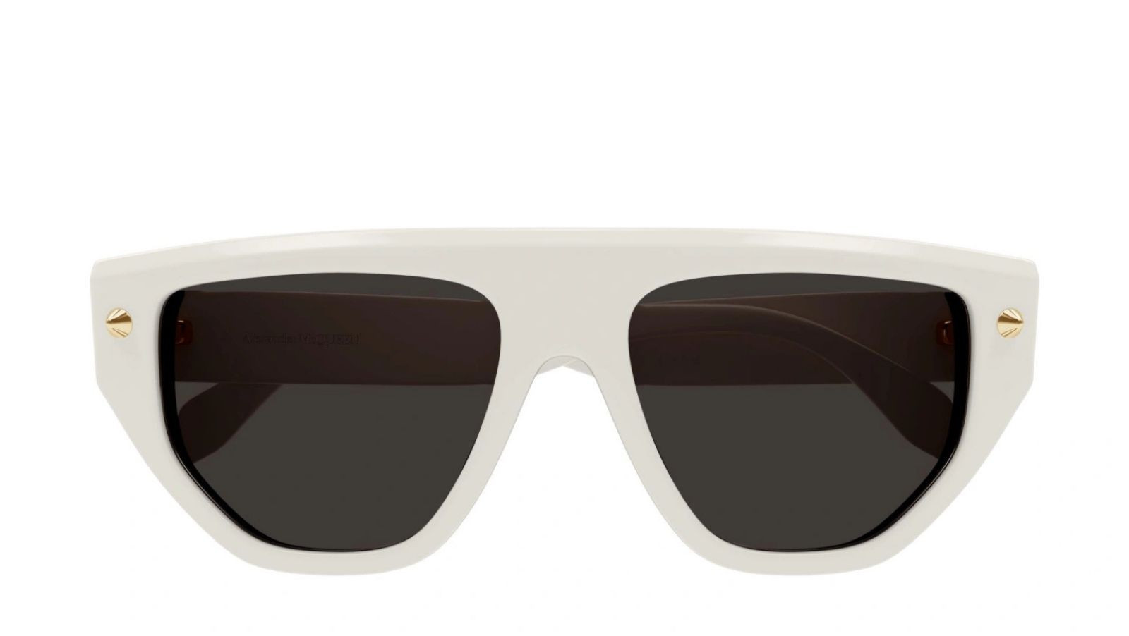 Occhiali da sole uomo donna Luxury Alexander Mcqueen AM0408S 003 white white grey nuova collezione