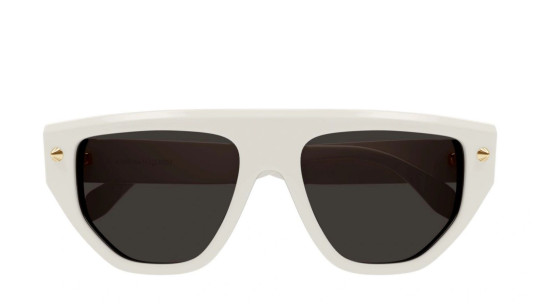 Occhiali da sole uomo donna Luxury Alexander Mcqueen AM0408S 003 white white grey nuova collezione